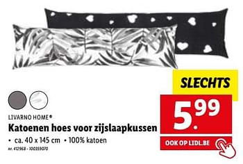Promoties Katoenen hoes voor zijslaapkussen - Livarno - Geldig van 06/02/2023 tot 11/02/2023 bij Lidl