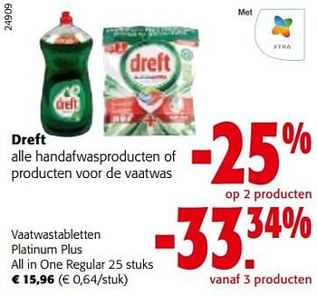 Promoties Dreft vaatwastabletten platinum plus all in one regular - Dreft - Geldig van 25/01/2023 tot 07/02/2023 bij Colruyt