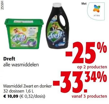Promoties Dreft wasmiddel zwart en donker - Dreft - Geldig van 25/01/2023 tot 07/02/2023 bij Colruyt