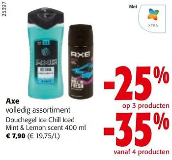 Promoties Axe douchegel ice chill iced mint + lemon scent - Axe - Geldig van 25/01/2023 tot 07/02/2023 bij Colruyt
