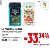 Promoties Le petit marseillais doucheproducten zeeden en eucalyptus - Le Petit Marseillais - Geldig van 25/01/2023 tot 07/02/2023 bij Colruyt