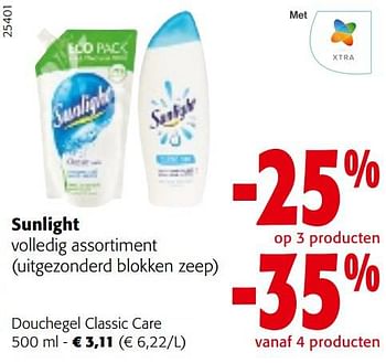 Promotions Sunlight douchegel classic care - Sunlight - Valide de 25/01/2023 à 07/02/2023 chez Colruyt