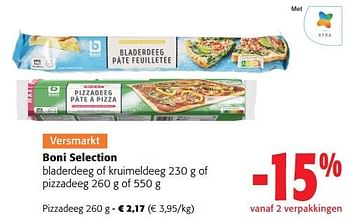 Promoties Boni selection pizzadeeg - Boni - Geldig van 25/01/2023 tot 07/02/2023 bij Colruyt