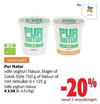 Promoties Pur natur volle yoghurt natuur - Pur Natur - Geldig van 25/01/2023 tot 07/02/2023 bij Colruyt