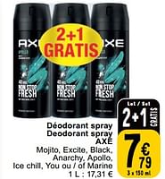 Promoties Déodorant spray deodorant spray axe - Axe - Geldig van 31/01/2023 tot 06/02/2023 bij Cora