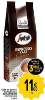 Promoties Café en grains koffiebonen segafredo espresso casa - Segafredo - Geldig van 31/01/2023 tot 06/02/2023 bij Cora