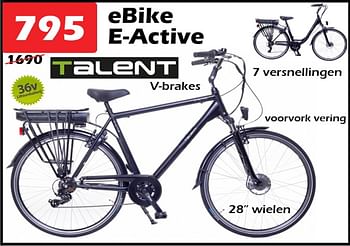 Promoties Ebike e-active - Talent - Geldig van 19/01/2023 tot 12/02/2023 bij Itek