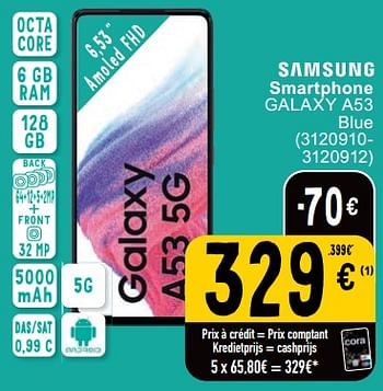 Promoties Samsung smartphone galaxy a53 - Samsung - Geldig van 31/01/2023 tot 13/02/2023 bij Cora