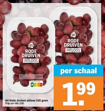 Promoties Ah rode druiven pitloos - Huismerk - Albert Heijn - Geldig van 30/01/2023 tot 05/02/2023 bij Albert Heijn