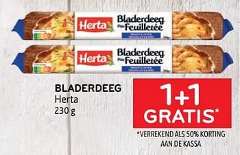 Promotions Bladerdeeg herta 1+1 gratis - Herta - Valide de 08/02/2023 à 21/02/2023 chez Alvo