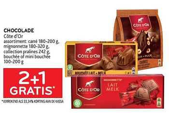 Promotions Chocolade côte d’or 2+1 gratis - Cote D'Or - Valide de 08/02/2023 à 21/02/2023 chez Alvo