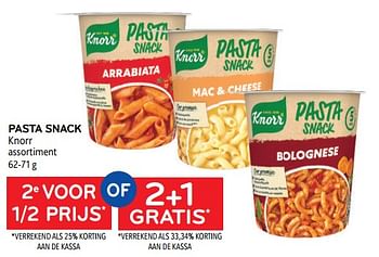 schaduw Absoluut Enzovoorts Knorr Pasta snack knorr 2e voor 1-2 prijs of 2+1 gratis - Promotie bij Alvo