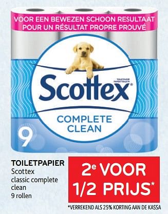 Promotions Toiletpapier scottex 2e voor 1-2 prijs - Scottex - Valide de 08/02/2023 à 21/02/2023 chez Alvo