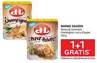 Promoties Warme sauzen devos + lemmens 1+1 gratis - Devos Lemmens - Geldig van 08/02/2023 tot 21/02/2023 bij Alvo