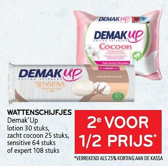 Promoties Wattenschijfjes demak’up 2e voor 1-2 prijs - Demak'Up - Geldig van 08/02/2023 tot 21/02/2023 bij Alvo