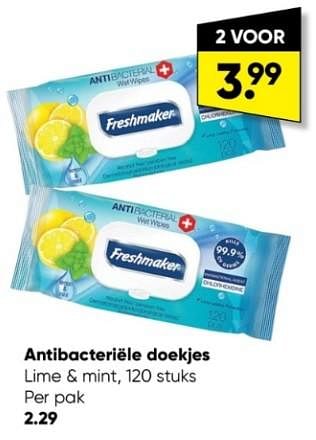 Promoties Antibacteriële doekjes - Freshmaker - Geldig van 30/01/2023 tot 12/02/2023 bij Big Bazar