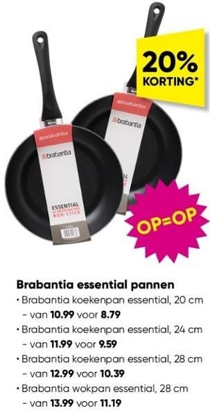 Promoties Brabantia koekenpan essential - Brabantia - Geldig van 30/01/2023 tot 12/02/2023 bij Big Bazar