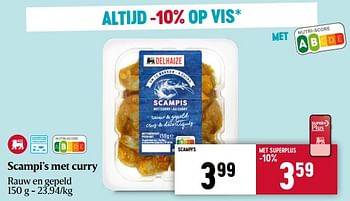 Promoties Scampi’s met curry - Huismerk - Delhaize - Geldig van 02/02/2023 tot 08/02/2023 bij Delhaize