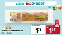 Promoties Stokbrood met desem, bio - Huismerk - Delhaize - Geldig van 02/02/2023 tot 08/02/2023 bij Delhaize