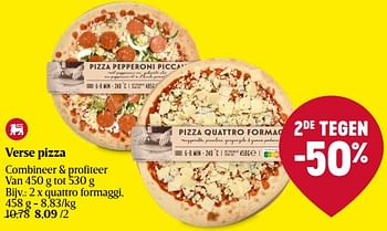 Promoties Verse pizza quattro formaggi - Huismerk - Delhaize - Geldig van 02/02/2023 tot 08/02/2023 bij Delhaize