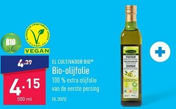 Promoties Bio-olijfolie - El Cultivador - Geldig van 06/02/2023 tot 17/02/2023 bij Aldi