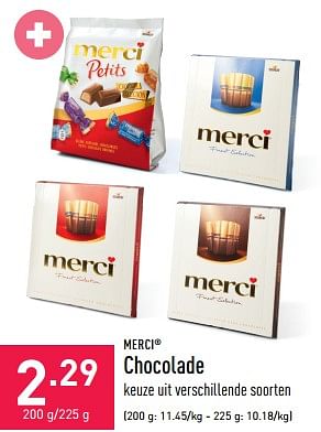 Promoties Chocolade - MERCI - Geldig van 06/02/2023 tot 17/02/2023 bij Aldi