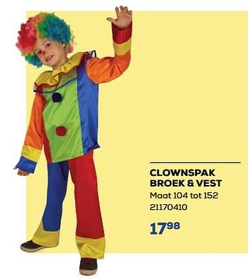 Promoties Clownspak broek + vest - Huismerk - Supra Bazar - Geldig van 30/01/2023 tot 24/02/2023 bij Supra Bazar