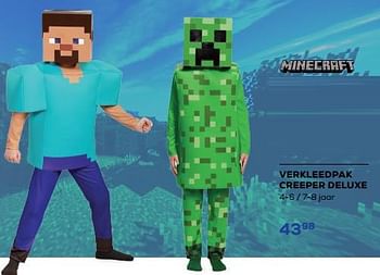 Promotions Verkleedpak creeper deluxe - Minecraft - Valide de 30/01/2023 à 24/02/2023 chez Supra Bazar