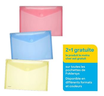Promoties 2+1 gratuite sur toutes les pochettes de foldersys - FolderSys - Geldig van 19/01/2023 tot 28/02/2023 bij Ava
