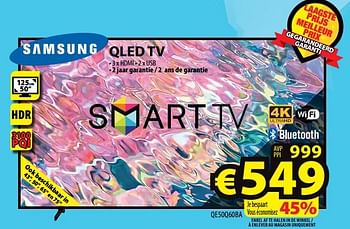 Promotions Samsung qled tv qe50q60ba - Samsung - Valide de 01/02/2023 à 08/02/2023 chez ElectroStock