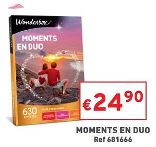 Promotions Moments en duo - Wonderbox - Valide de 01/02/2023 à 06/02/2023 chez Trafic
