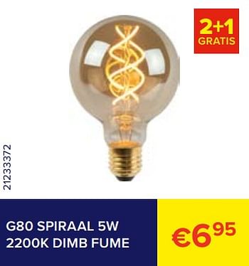 Promoties G80 spiraal 5w 2200k dimb fume - Huismerk - Euroshop - Geldig van 01/02/2023 tot 28/02/2023 bij Euro Shop