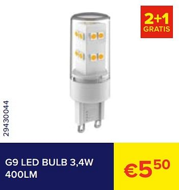 Promotions G9 led bulb 3,4w 400lm - Produit Maison - Euroshop - Valide de 01/02/2023 à 28/02/2023 chez Euro Shop