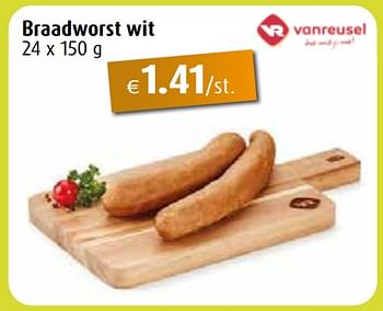 Promoties Braadworst wit - Vanreusel - Geldig van 30/01/2023 tot 25/02/2023 bij Aronde