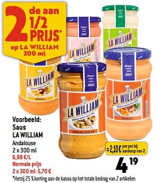Promoties Saus la william - La William - Geldig van 01/02/2023 tot 07/02/2023 bij Smatch