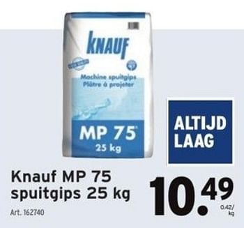 Promoties Knauf mp 75 spuitgips - Knauf - Geldig van 01/02/2023 tot 14/02/2023 bij Gamma