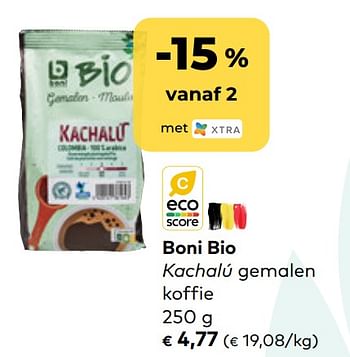 Promoties Boni bio kachalú gemalen koffie - Boni - Geldig van 01/02/2023 tot 28/02/2023 bij Bioplanet