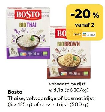 Promoties Bosto volwaardige rijst - Bosto - Geldig van 01/02/2023 tot 28/02/2023 bij Bioplanet