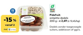 Promoties Fidafruit ontpitte dadels - Fidafruit - Geldig van 01/02/2023 tot 28/02/2023 bij Bioplanet