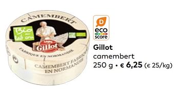 Promoties Gillot camembert - Gillot - Geldig van 01/02/2023 tot 28/02/2023 bij Bioplanet