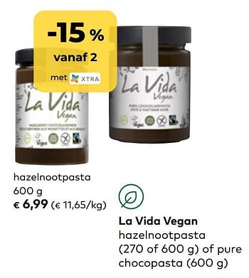 Promoties La vida vegan hazelnootpasta - La Vida Vegan  - Geldig van 01/02/2023 tot 28/02/2023 bij Bioplanet