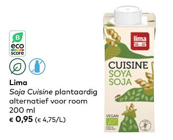 Promoties Lima soja cuisine plantaardig alternatief voor room - Lima - Geldig van 01/02/2023 tot 28/02/2023 bij Bioplanet