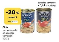 Promoties Cirio gepelde tomaten - CIRIO - Geldig van 01/02/2023 tot 28/02/2023 bij Bioplanet