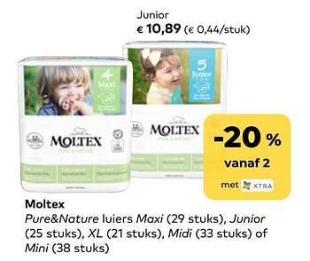 Promoties Moltex pure+nature luiers junior - Moltex - Geldig van 01/02/2023 tot 28/02/2023 bij Bioplanet