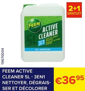 Promotions Feem active cleaner - 3en1 nettoyer, dégraisser et décolorer - Feem - Valide de 01/02/2023 à 28/02/2023 chez Euro Shop