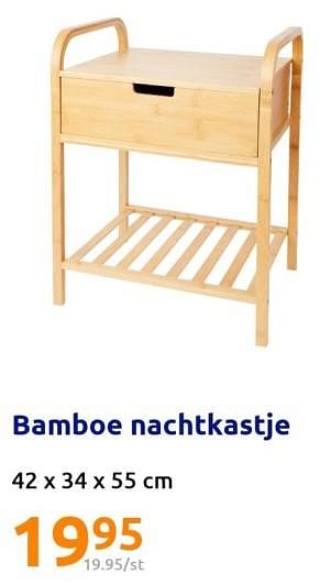 Promoties Bamboe nachtkastje - Huismerk - Action - Geldig van 01/02/2023 tot 07/02/2023 bij Action