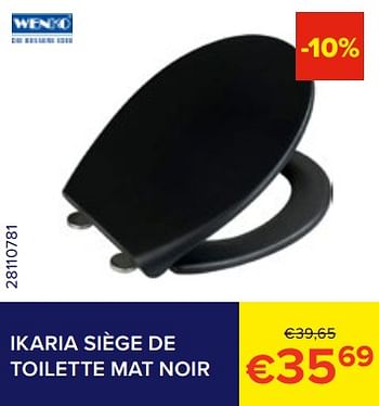 Promotions Ikaria siège de toilette mat noir - Wenko - Valide de 01/02/2023 à 28/02/2023 chez Euro Shop