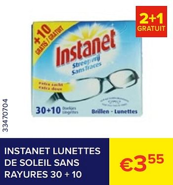 Promotions Instanet lunettes de soleil sans rayures - Instanet - Valide de 01/02/2023 à 28/02/2023 chez Euro Shop