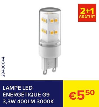 Promotions Lampe led énergétique g9 3,3w 400lm 3000k - Produit Maison - Euroshop - Valide de 01/02/2023 à 28/02/2023 chez Euro Shop