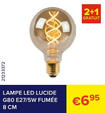 Promotions Lampe led lucide g80 e27-5w fumée - Produit Maison - Euroshop - Valide de 01/02/2023 à 28/02/2023 chez Euro Shop